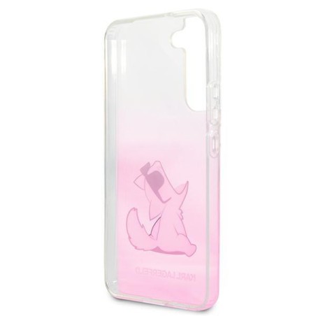 Karl Lagerfeld Choupette Eat dėklas, skirtas Samsung Galaxy S22+ - rožinis
