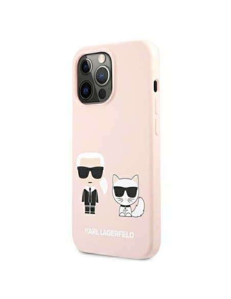 Karl Lagerfeld Silicone Ikonik Karl&Choupette MagSafe dėklas, skirtas iPhone 13 Pro / iPhone 13 - šviesiai rožinis Karl Lagerfeld Silicone Ikonik Karl&Choupette MagSafe dėklas, skirtas iPhone 13 Pro / iPhone 13 - šviesiai rožinis