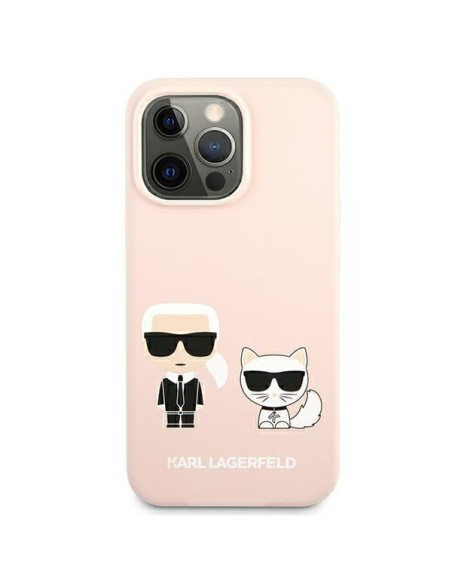 Karl Lagerfeld Silicone Ikonik Karl&Choupette MagSafe dėklas, skirtas iPhone 13 Pro / iPhone 13 - šviesiai rožinis Karl Lagerfeld Silicone Ikonik Karl&Choupette MagSafe dėklas, skirtas iPhone 13 Pro / iPhone 13 - šviesiai rožinis