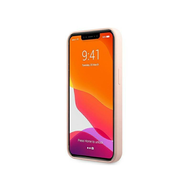 Karl Lagerfeld Silicone Ikonik Karl&Choupette MagSafe dėklas, skirtas iPhone 13 Pro / iPhone 13 - šviesiai rožinis