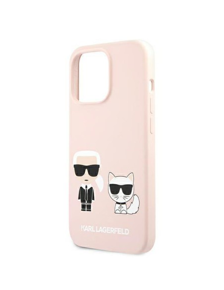 Karl Lagerfeld Silicone Ikonik Karl&Choupette MagSafe dėklas, skirtas iPhone 13 Pro / iPhone 13 - šviesiai rožinis Karl Lagerfeld Silicone Ikonik Karl&Choupette MagSafe dėklas, skirtas iPhone 13 Pro / iPhone 13 - šviesiai rožinis