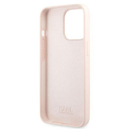 Karl Lagerfeld Silicone Ikonik Karl&Choupette MagSafe dėklas iPhone 13 Pro Max - šviesiai rožinis