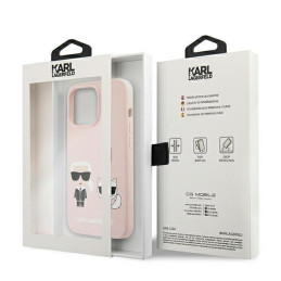 Karl Lagerfeld Silicone Ikonik Karl&Choupette MagSafe dėklas iPhone 13 Pro Max - šviesiai rožinis