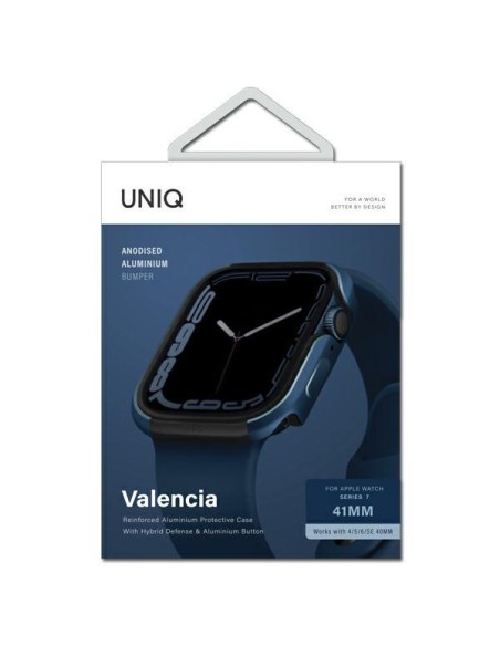 UNIQ Valencia dėklas, skirtas Apple Watch 4/ 5/ 6/ 7/ 8/ SE/ SE2 40/ 41mm – mėlynas