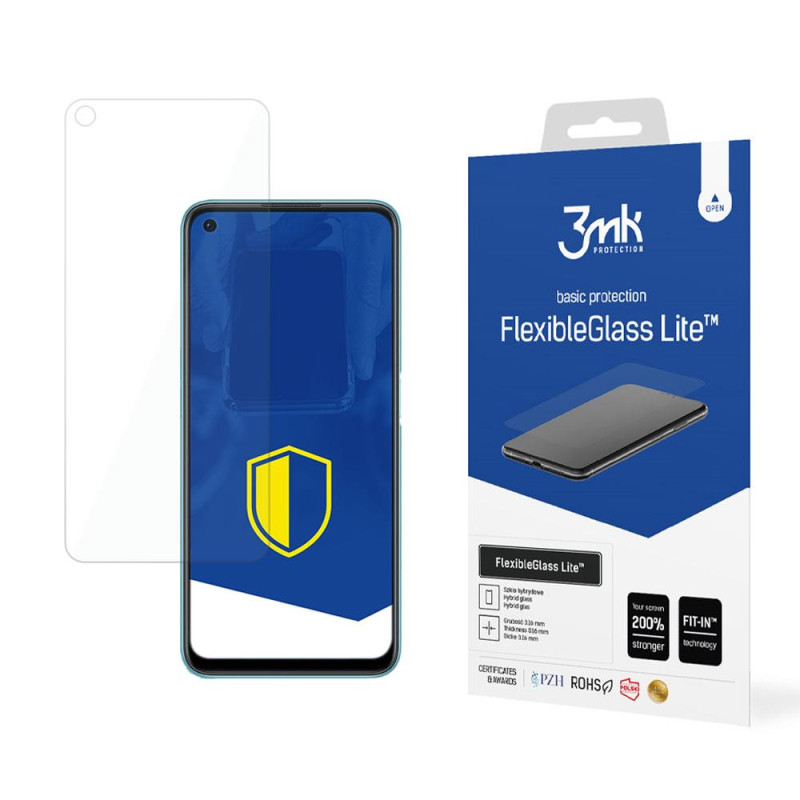 3mk FlexibleGlass Lite™ hibridinis stiklas ant Oppo A76 3mk FlexibleGlass Lite™ hibridinis stiklas ant Oppo A76