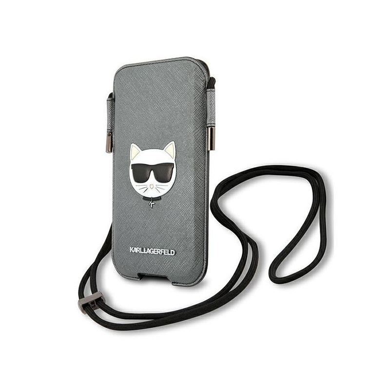 Karl Lagerfeld Saffiano Ikonik Choupette Head 6,7& 39 & 39 rankinė - pilka