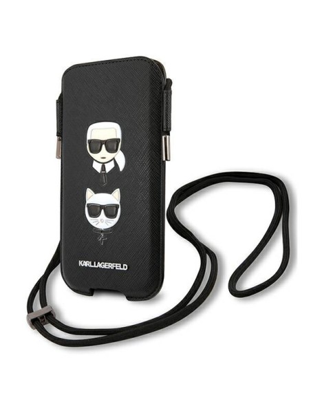 Karl Lagerfeld Saffiano Ikonik Karl&Choupette Head 6.1& 39 & 39 rankinė - juoda Karl Lagerfeld Saffiano Ikonik Karl&Choupette Head 6.1& 39 & 39 rankinė - juoda