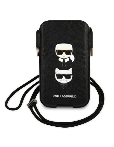 Karl Lagerfeld Saffiano Ikonik Karl&Choupette Head 6.1& 39 & 39 rankinė - juoda Karl Lagerfeld Saffiano Ikonik Karl&Choupette Head 6.1& 39 & 39 rankinė - juoda