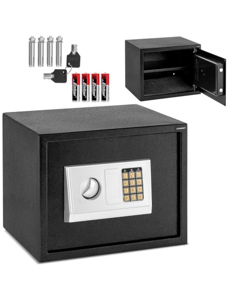 Namų elektroninis seifas kodui ir raktui 38x30x30 cm Namų elektroninis seifas kodui ir raktui 38x30x30 cm