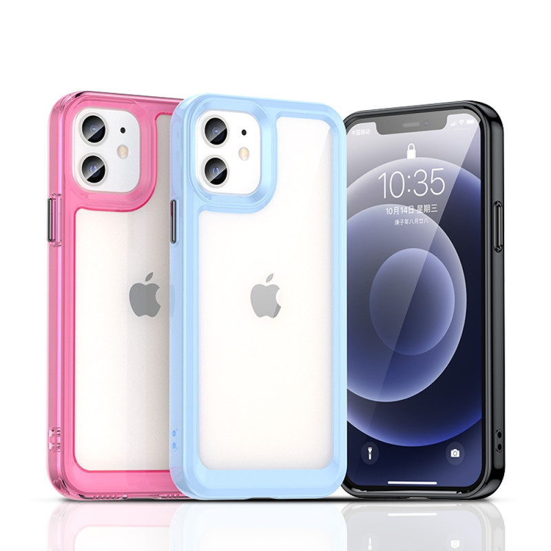 Outer Space Case dėklas skirtas iPhone 12, kietas dangtelis su gelio rėmeliu, mėlynas