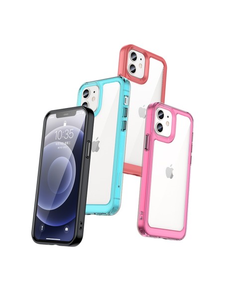 Outer Space Case dėklas skirtas iPhone 12, kietas dangtelis su gelio rėmeliu, mėlynas Outer Space Case dėklas skirtas iPhone 12, kietas dangtelis su gelio rėmeliu, mėlynas