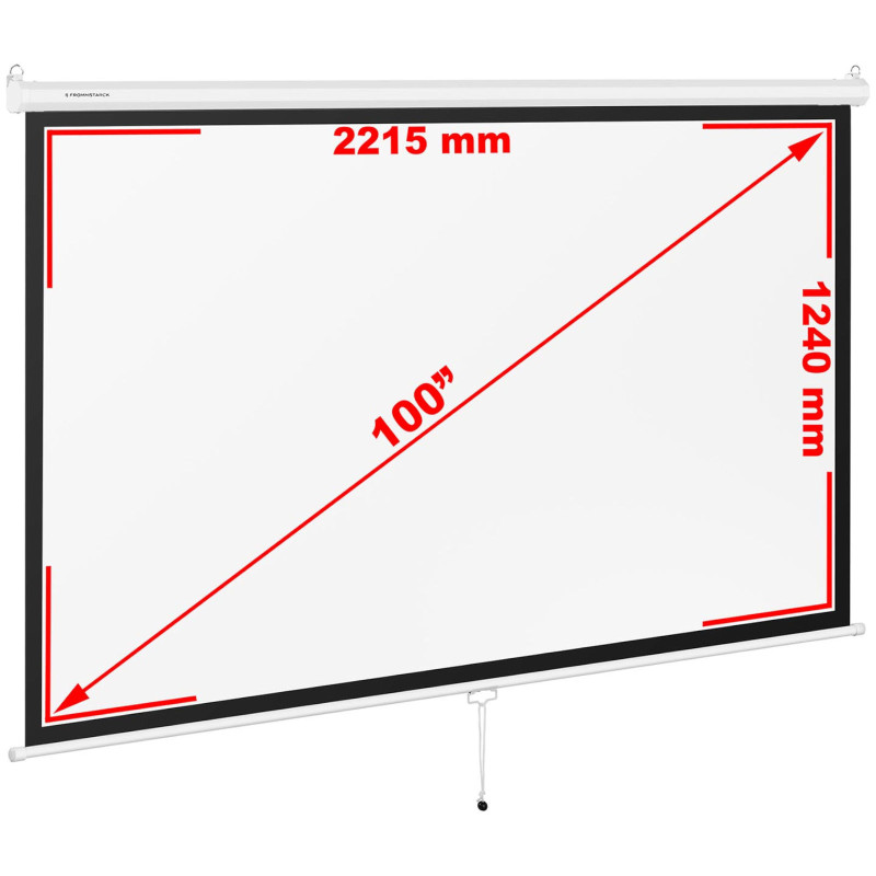 Pusiau automatinis projektoriaus ekranas sieninės lubos matinės baltos 100'' 229,5x145 cm 16:9