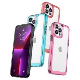 Outer Space Case dėklas skirtas iPhone 12 Pro Max, kietas dangtelis su gelio rėmeliu, raudonas