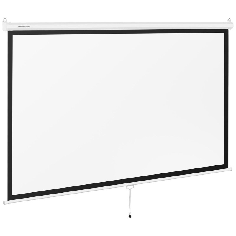 Pusiau automatinis projektoriaus ekranas sieninės lubos matinės baltos 100'' 229,5x145 cm 16:9