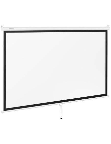 Pusiau automatinis projektoriaus ekranas sieninės lubos matinės baltos 100'' 229,5x145 cm 16:9 Pusiau automatinis projektoriaus ekranas sieninės lubos matinės baltos 100'' 229,5x145 cm 16:9