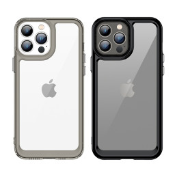 Outer Space Case dėklas skirtas iPhone 12 Pro Max, kietas dangtelis su gelio rėmeliu, raudonas