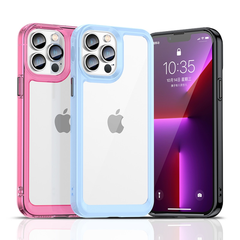 Outer Space Case dėklas skirtas iPhone 13 Pro, kietas dangtelis su gelio rėmeliu, raudonas