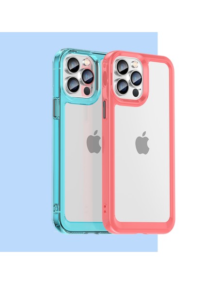 Outer Space Case dėklas skirtas iPhone 13 Pro Max, kietas dangtelis su gelio rėmeliu, mėlynas