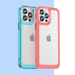 Outer Space Case dėklas skirtas iPhone 13 Pro Max, kietas dangtelis su gelio rėmeliu, raudonas