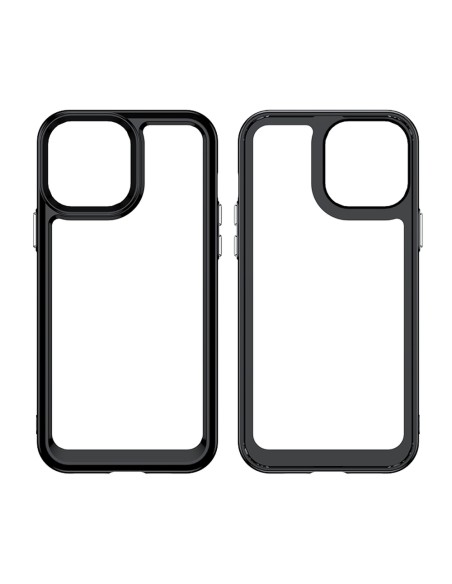 Outer Space Case dėklas skirtas iPhone 13 Pro Max, kietas dangtelis su gelio rėmeliu, raudonas