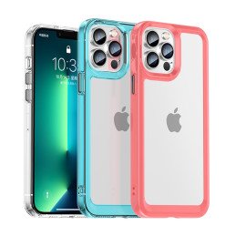 Outer Space Case dėklas skirtas iPhone 13 Pro Max, kietas dangtelis su gelio rėmeliu, raudonas
