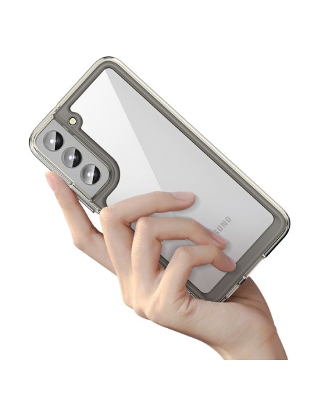 „Outer Space Case“ dėklas, skirtas Samsung Galaxy S22+ (S22 Plus) kietu dangteliu su gelio rėmeliu juodu