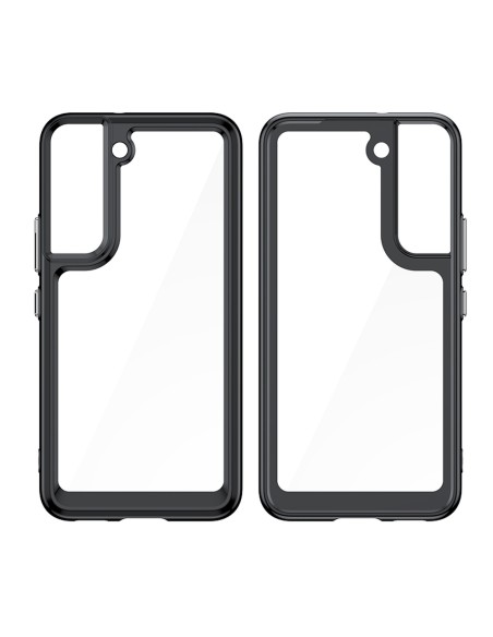 „Outer Space Case“ dėklas, skirtas Samsung Galaxy S22+ (S22 Plus) kietu dangteliu su gelio rėmeliu juodu