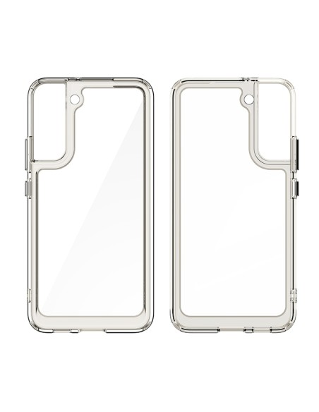 „Outer Space Case“ dėklas, skirtas Samsung Galaxy S22+ (S22 Plus) kietu dangteliu su mėlynu gelio rėmeliu