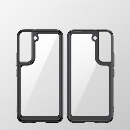 „Outer Space Case“ dėklas, skirtas Samsung Galaxy S22+ (S22 Plus) kietu dangteliu su gelio rėmeliu raudonu