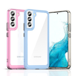 „Outer Space Case“ dėklas, skirtas Samsung Galaxy S22+ (S22 Plus) kietu dangteliu su gelio rėmeliu raudonu