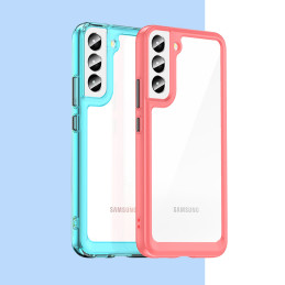 „Outer Space Case“ dėklas, skirtas Samsung Galaxy S22+ (S22 Plus) kietu dangteliu su gelio rėmeliu raudonu