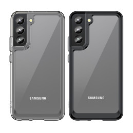 „Outer Space Case“ dėklas, skirtas Samsung Galaxy S22+ (S22 Plus) kietu dangteliu su gelio rėmeliu raudonu