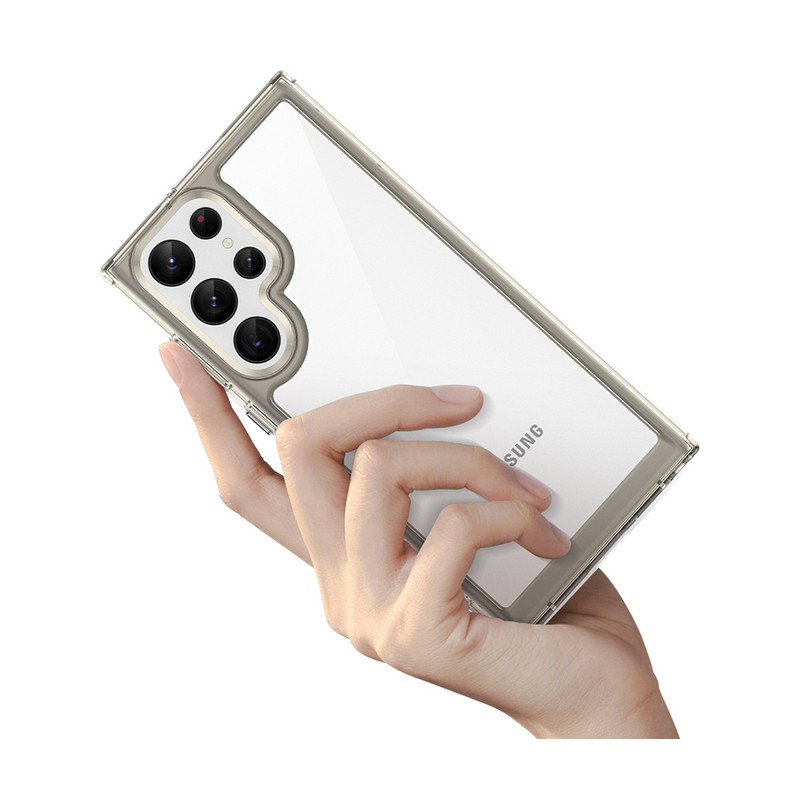 Outer Space Case dėklas, skirtas Samsung Galaxy S22 Ultra standus dangtelis su gelio rėmeliu, raudonas