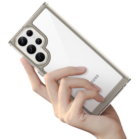 Outer Space Case dėklas, skirtas Samsung Galaxy S22 Ultra standus dangtelis su gelio rėmeliu, raudonas