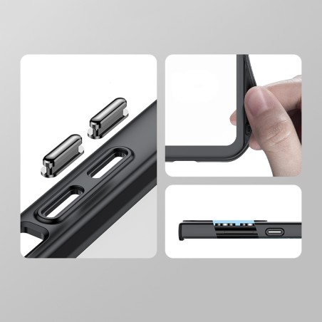 Outer Space Case dėklas, skirtas Samsung Galaxy S22 Ultra standus dangtelis su gelio rėmeliu, raudonas