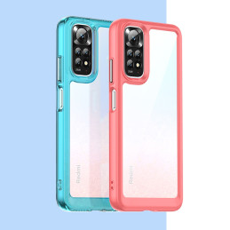 Outer Space Case dėklas Xiaomi Redmi Note 11 kietu dangteliu su gelio rėmeliu raudonu