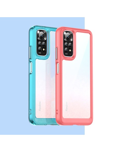 Outer Space Case dėklas Xiaomi Redmi Note 11 kietu dangteliu su gelio rėmeliu raudonu Outer Space Case dėklas Xiaomi Redmi Note 11 kietu dangteliu su gelio rėmeliu raudonu