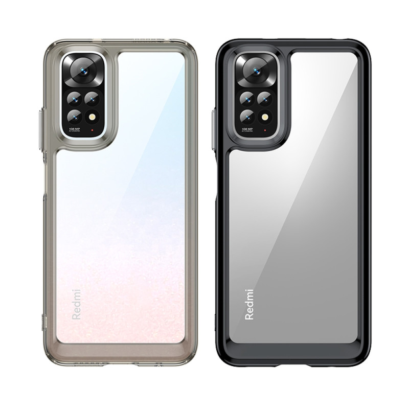 Outer Space Case dėklas Xiaomi Redmi Note 11 kietu dangteliu su gelio rėmeliu raudonu