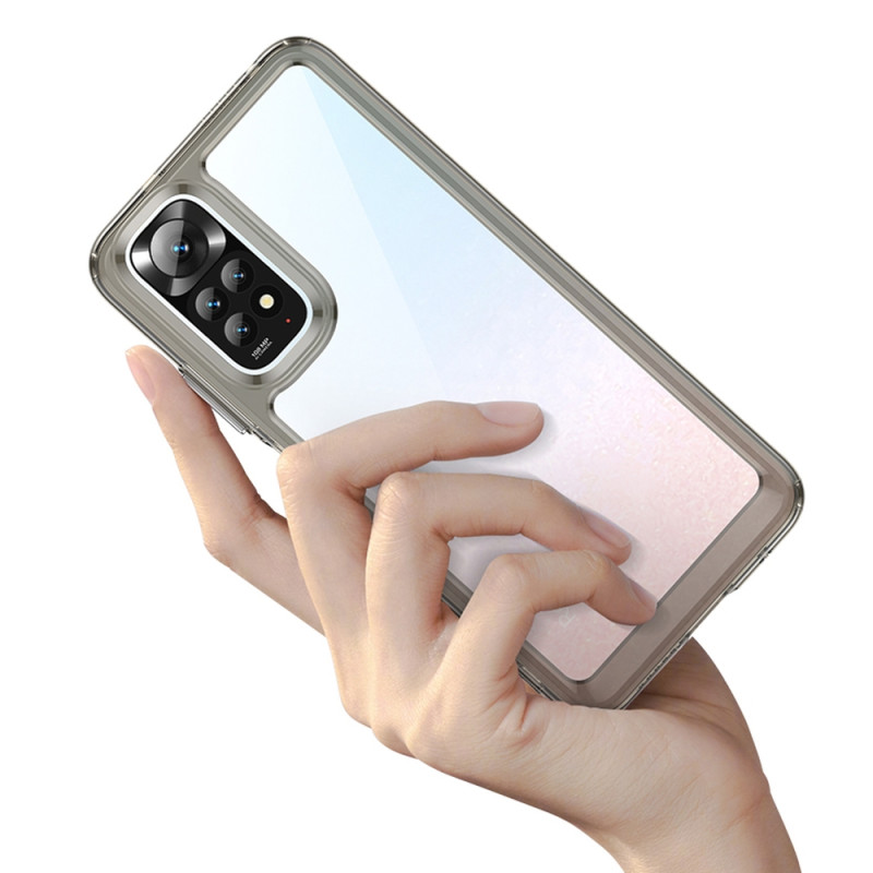 Outer Space Case dėklas Xiaomi Redmi Note 11 kietu dangteliu su gelio rėmeliu raudonu