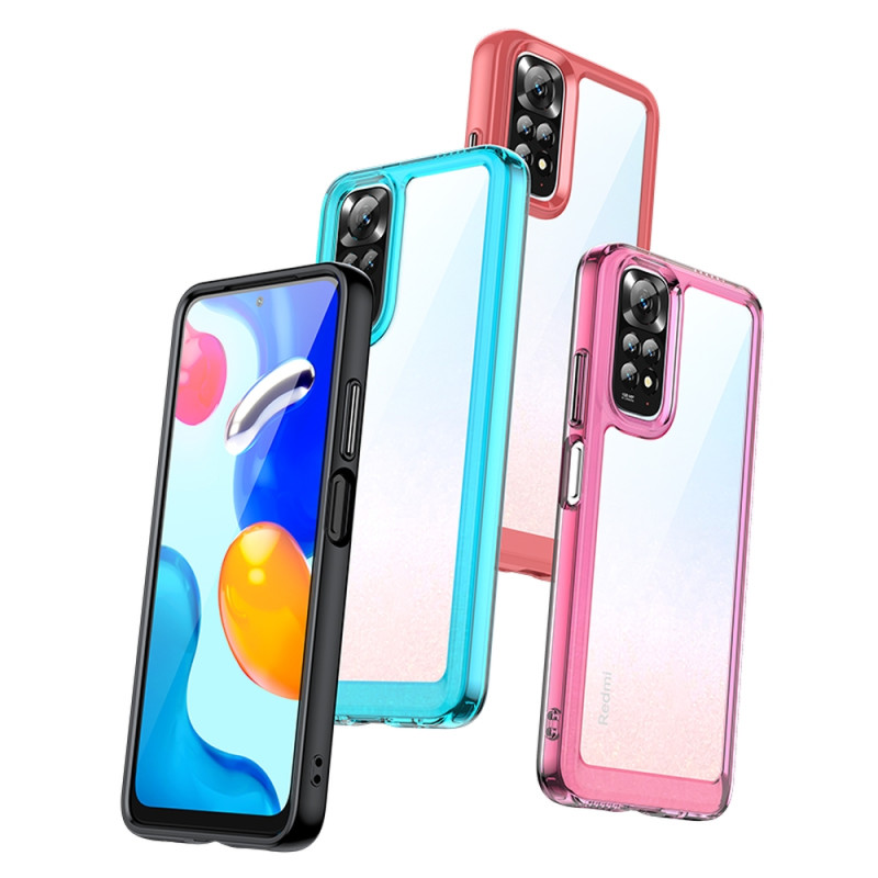 Outer Space Case dėklas Xiaomi Redmi Note 11 kietu dangteliu su gelio rėmeliu raudonu
