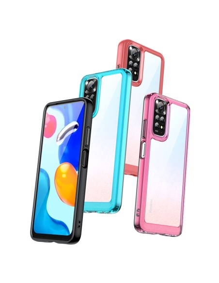Outer Space Case dėklas Xiaomi Redmi Note 11 kietu dangteliu su gelio rėmeliu raudonu Outer Space Case dėklas Xiaomi Redmi Note 11 kietu dangteliu su gelio rėmeliu raudonu