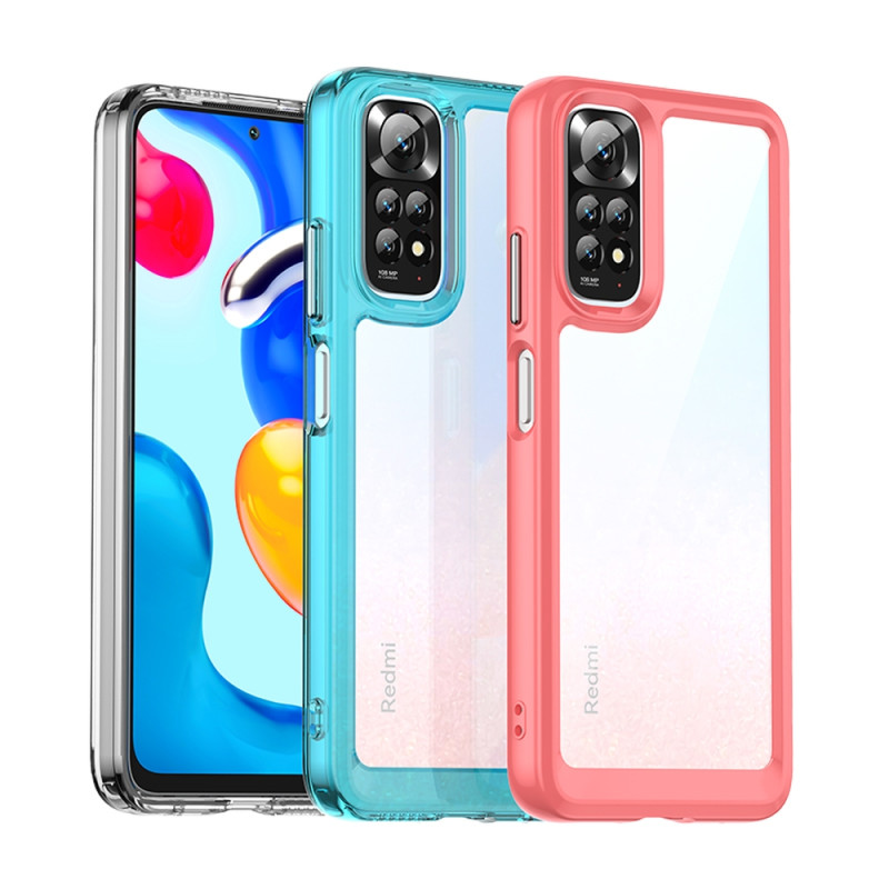 Outer Space Case dėklas Xiaomi Redmi Note 11 kietu dangteliu su gelio rėmeliu raudonu
