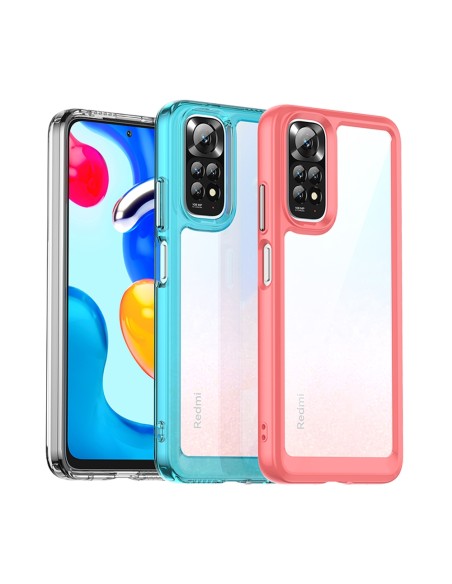 Outer Space Case dėklas Xiaomi Redmi Note 11 kietu dangteliu su gelio rėmeliu raudonu Outer Space Case dėklas Xiaomi Redmi Note 11 kietu dangteliu su gelio rėmeliu raudonu