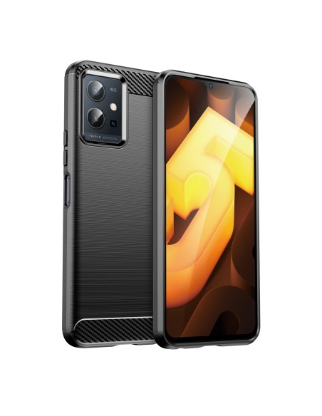 Carbon Case lankstus dangtelis Vivo Y55 / Y75 / Y33s / iQOO Z6 / iQOO U5 juodas Carbon Case lankstus dangtelis Vivo Y55 / Y75 / Y33s / iQOO Z6 / iQOO U5 juodas