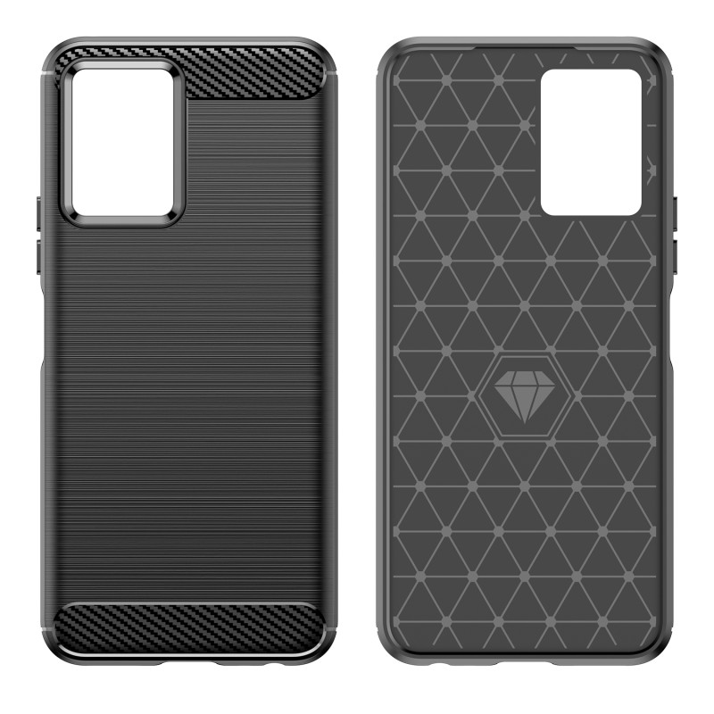 Carbon Case lankstus dangtelis Vivo Y55 / Y75 / Y33s / iQOO Z6 / iQOO U5 juodas