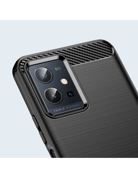 Carbon Case lankstus dangtelis Vivo Y55 / Y75 / Y33s / iQOO Z6 / iQOO U5 juodas Carbon Case lankstus dangtelis Vivo Y55 / Y75 / Y33s / iQOO Z6 / iQOO U5 juodas