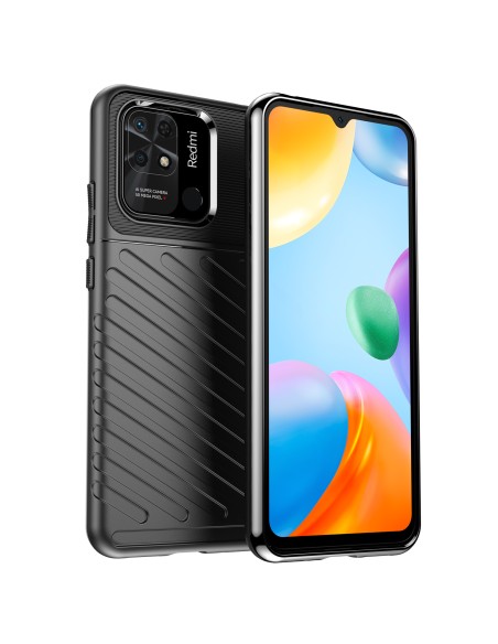 Thunder Case lankstus šarvuotas dėklas Xiaomi Redmi 10C juodas Thunder Case lankstus šarvuotas dėklas Xiaomi Redmi 10C juodas