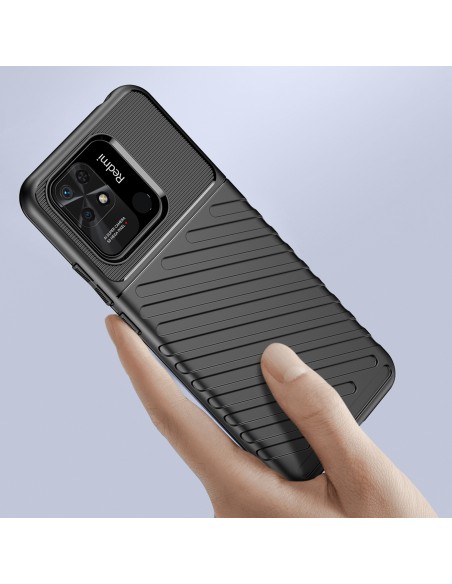 Thunder Case lankstus šarvuotas dėklas Xiaomi Redmi 10C juodas Thunder Case lankstus šarvuotas dėklas Xiaomi Redmi 10C juodas