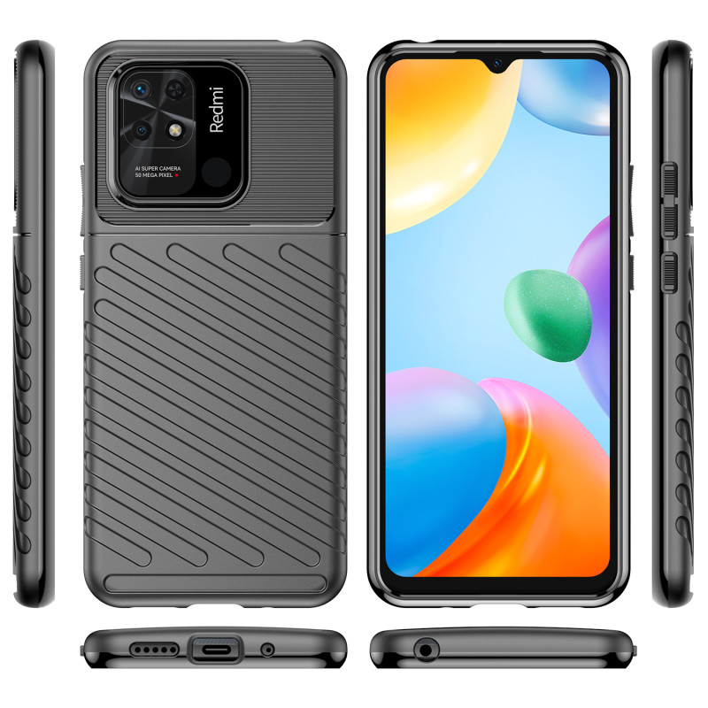Thunder Case lankstus šarvuotas dėklas Xiaomi Redmi 10C juodas