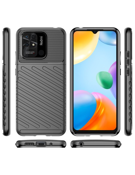 Thunder Case lankstus šarvuotas dėklas Xiaomi Redmi 10C juodas Thunder Case lankstus šarvuotas dėklas Xiaomi Redmi 10C juodas